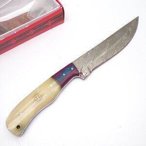 Damascus Louis Martin Knife W/Sheath